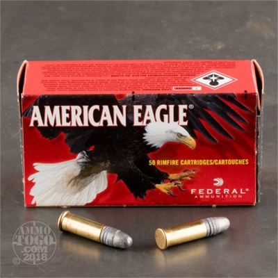 Federal American Eagle .22 LR Ammunition 50 Rounds High Velocity LRN 40 Grain