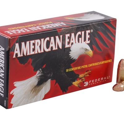 Federal American Eagle 9mm Luger Ammunition 50 Rounds FMJ