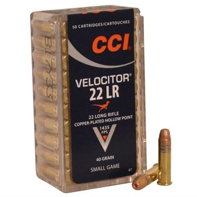 CCI Velocitor  .22 LR  40 Grain Plated Lead Hollow Point  50 pack
