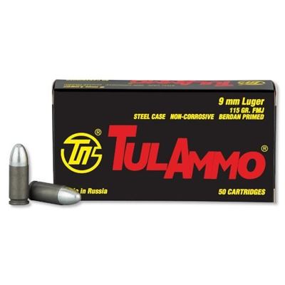TULAMMO   9mm LUGER  FMJ  115 GRAIN    50 PACK