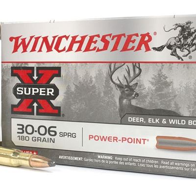 WINCHESTER  SUPER X   30-06 SPRINGFIELD   180  GRAIN  POWER POINT   20 PACK