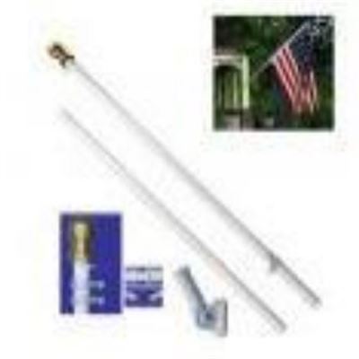 6’ Aluminum Pole With Ball Bearings & Bracket White or Nat
