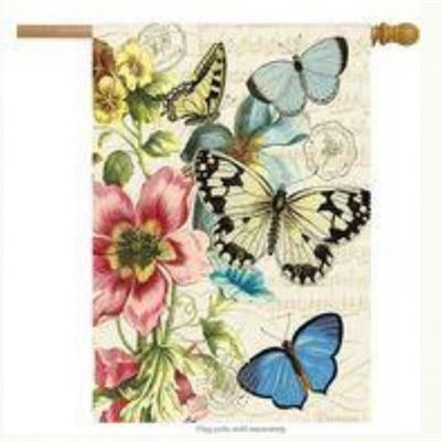 28” x 40” Botanical Butterflies