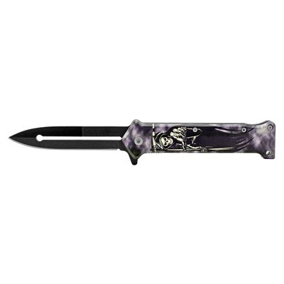 4.63" Stiletto Folding Pocket Knife - Grim Reaper