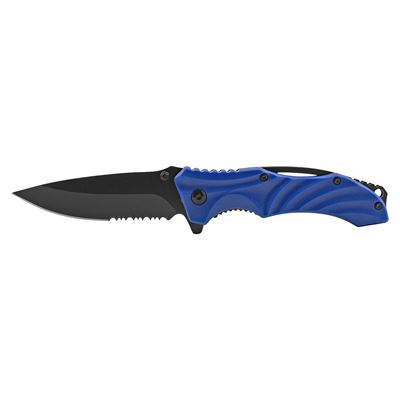 4.5" Wave Tech Spring Assisted Folding Pocket Knife - Blue