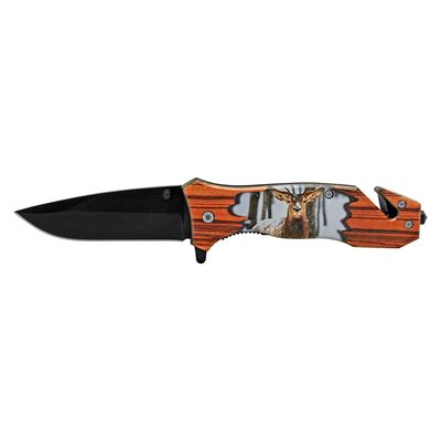 4.5" Outdoorsman Rescue Folding Pocket Knife - Deer