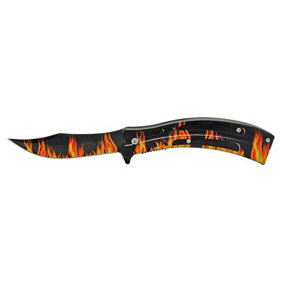 4.63" Spring Assisted Faux Butterfly Style Knife - Flame