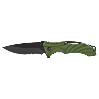 4.5" Wave Tech Spring Assisted Folding Pocket Knife - Green