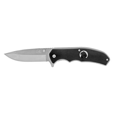 4.5" Silhouette Spring Assisted Folding Pocket Knife - Black Silver