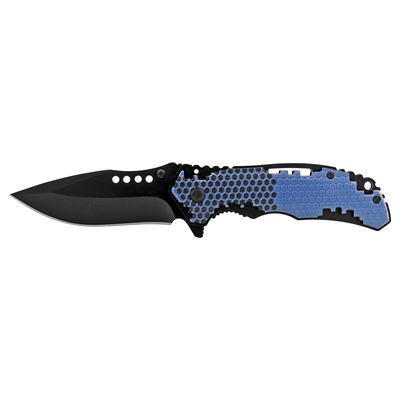 4.5" Hi Tech Grip Folding Pocket Knife - Blue