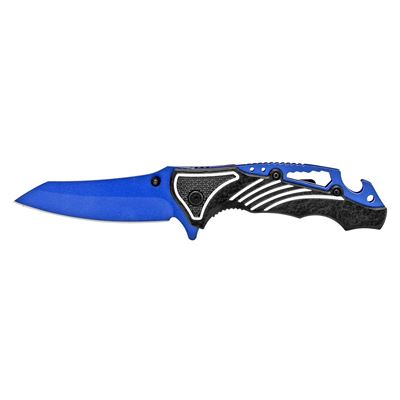 4.5" Spring Assisted Folding Pocket Knife - Black on Blue