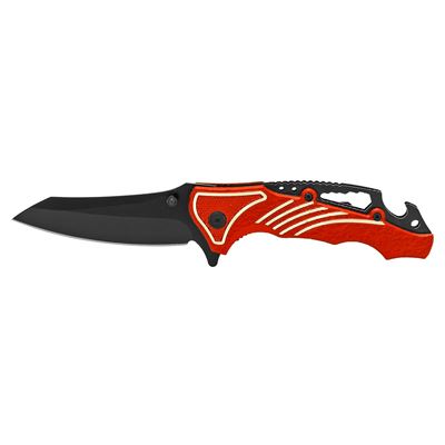 4.5" Spring Assisted Folding Pocket Knife - Red on Black