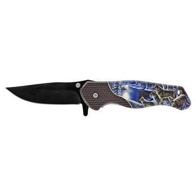 4.75" American Spirit Folding Pocket Knife - Wolf