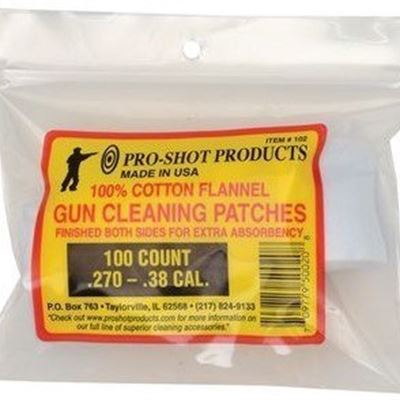 Pro-Shot Products .38-.45/20-410 Gauge  Cotton Flannel Gun Cleaning Patches