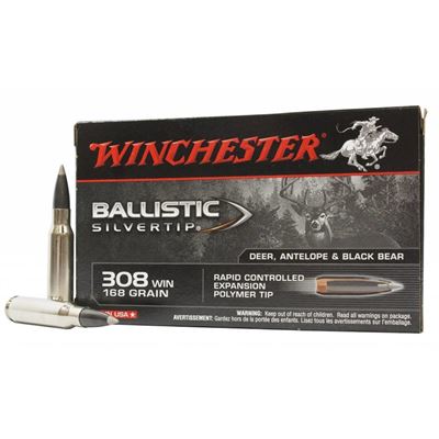 Winchester 308 Win 168gr Ballistic Silver tip.