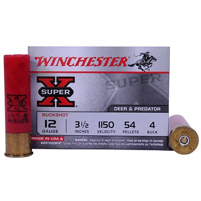 WINCHESTER SUPER X 12 GAUGE 3 1/2" 4  buck 54 pellets