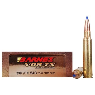 Barnes VOR-TX Ammunition 338 Winchester Magnum 225 Grain